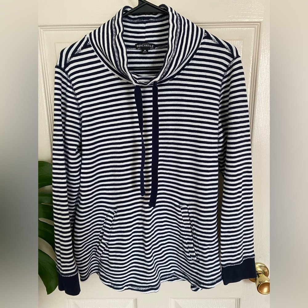 J. Crew Navy Blue and White Stripe Sweater